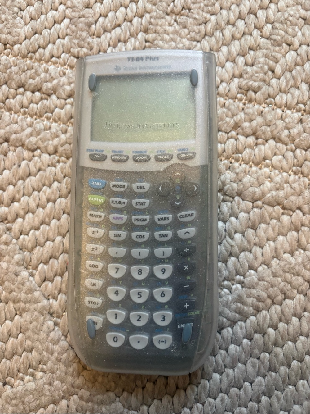 Texas Instruments TI-84 Plus Graphing Calculator with Slide Cover clear shimmery